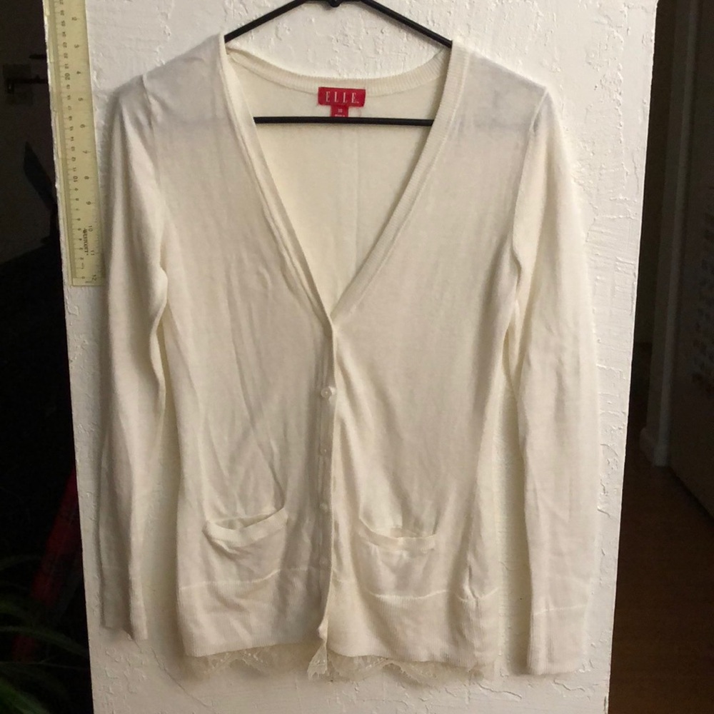 White cardigan with lace